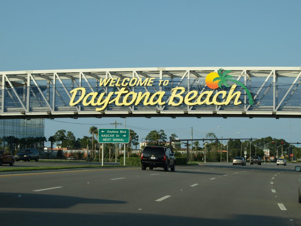 Sunny Daytona Beach is home to the annual Daytona 500, which kicks off Nascar's racing season.